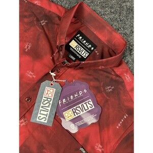 RSVLTS Shirt Men’s Large Friends Ross Rachel Lobster AOP Red Performance NWT